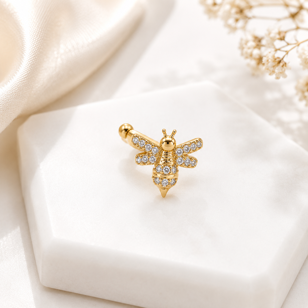 Bee Crystal Ear Cuff