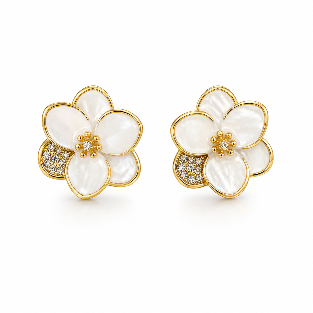 Floral earrings studs