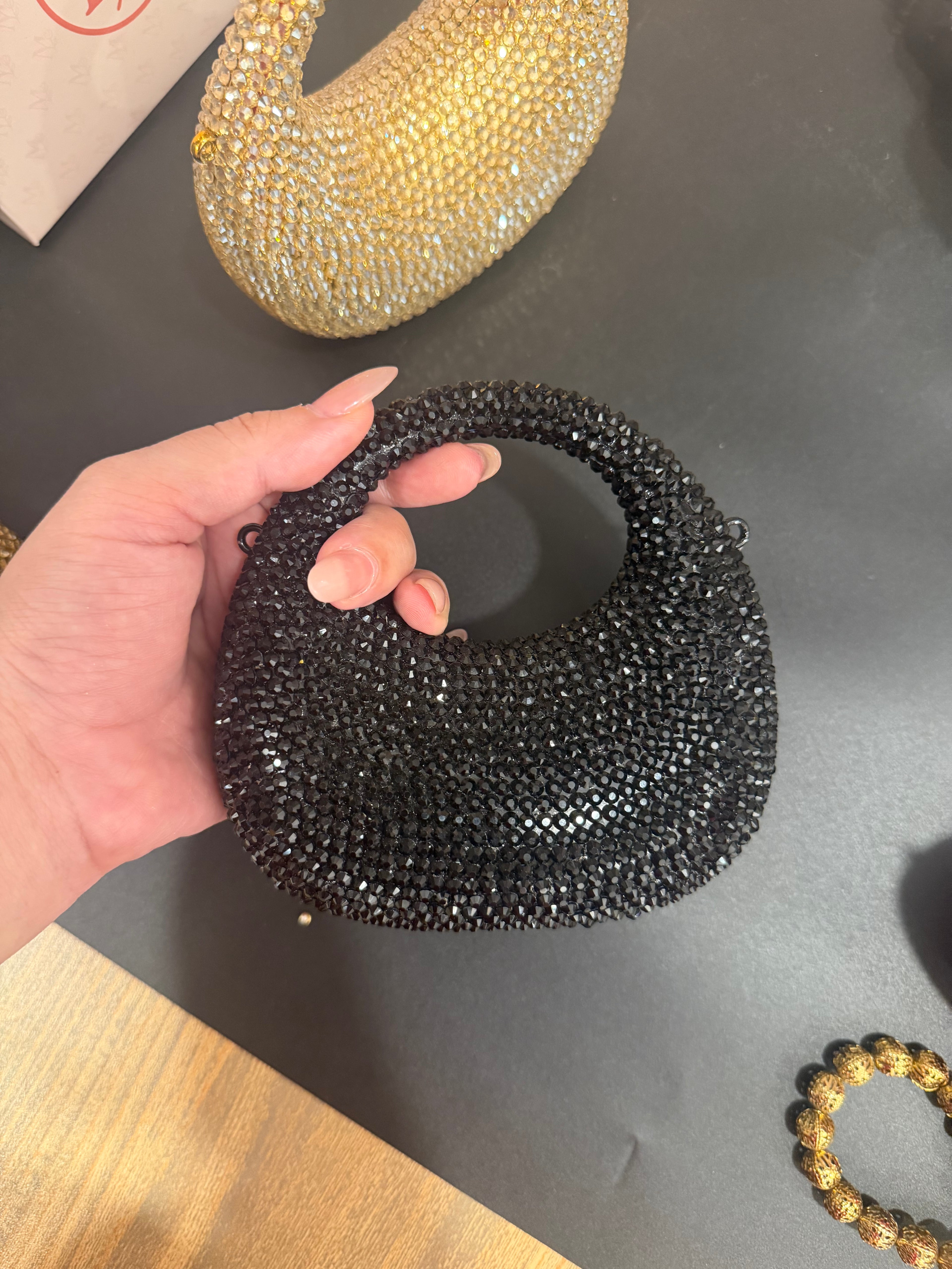 Midnight Crystal Clutch