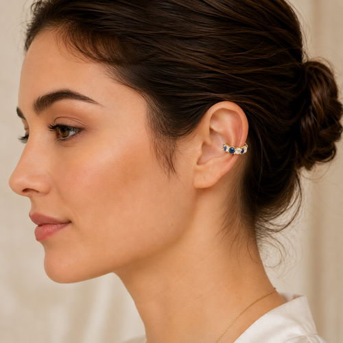 Blue Sapphire Ear Cuff