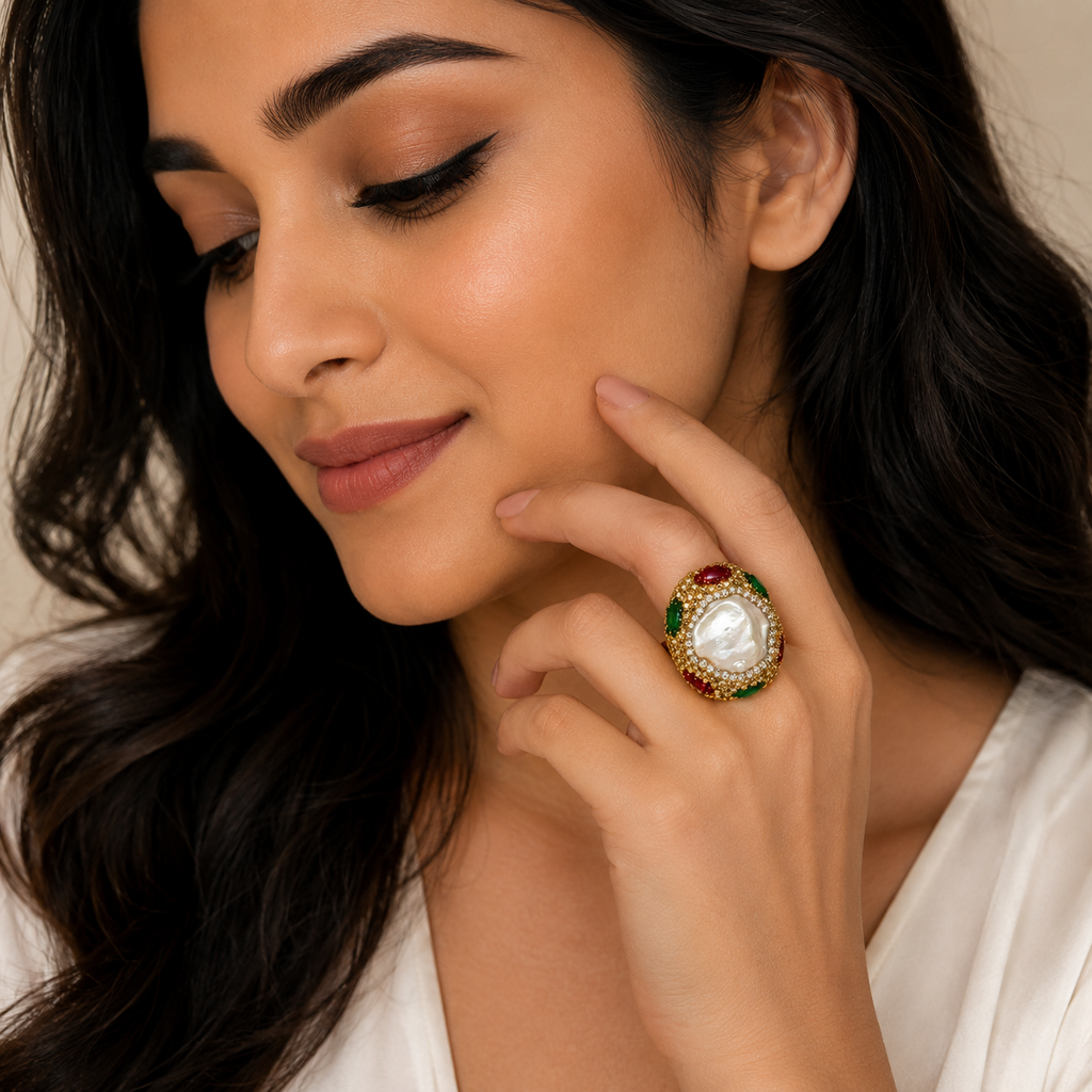 Turkish Regal Pearl Statement Ring