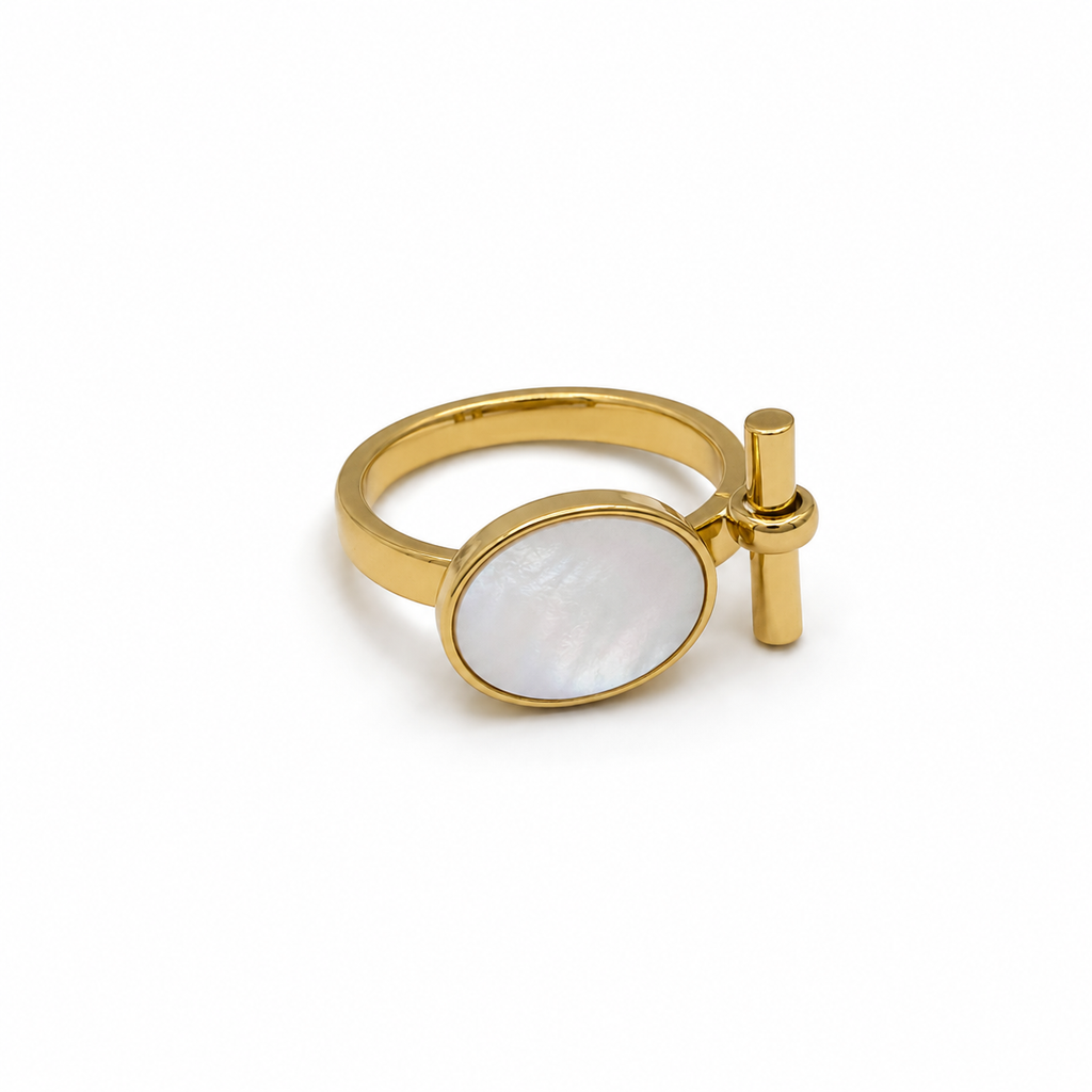 MOTHER OF PEARL T-BAR RING