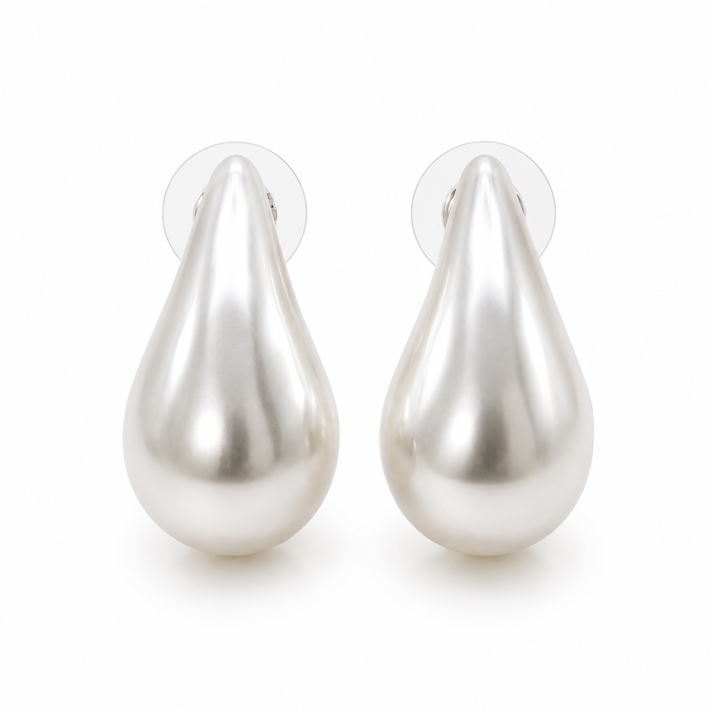 Pearl Teardrop Stud Earrings