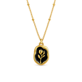 BlACK & GOLD TULIP NECKLACE