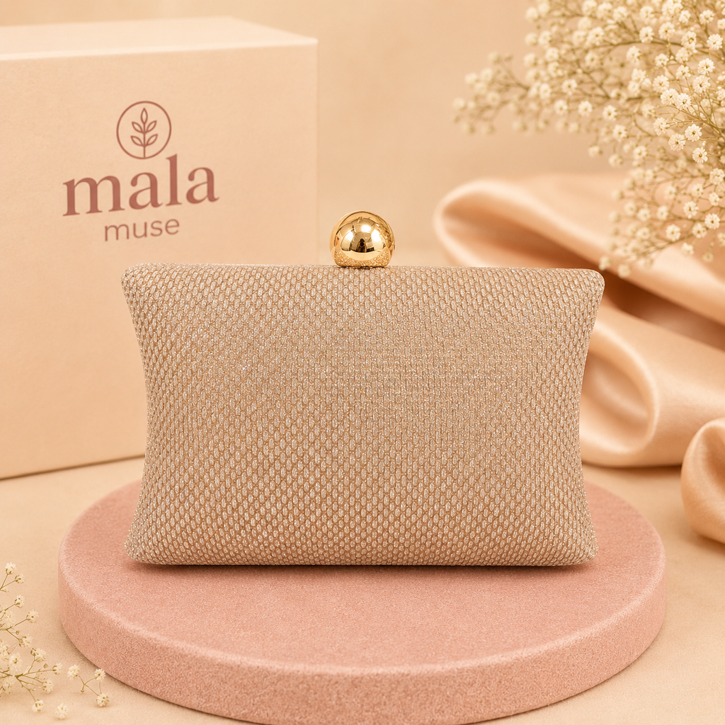 Champagne Glow Evening Clutch (palm size)