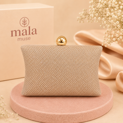 Champagne Glow Evening Clutch (palm size)