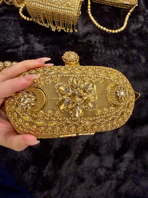 Celestial Luxe Gold Clutch