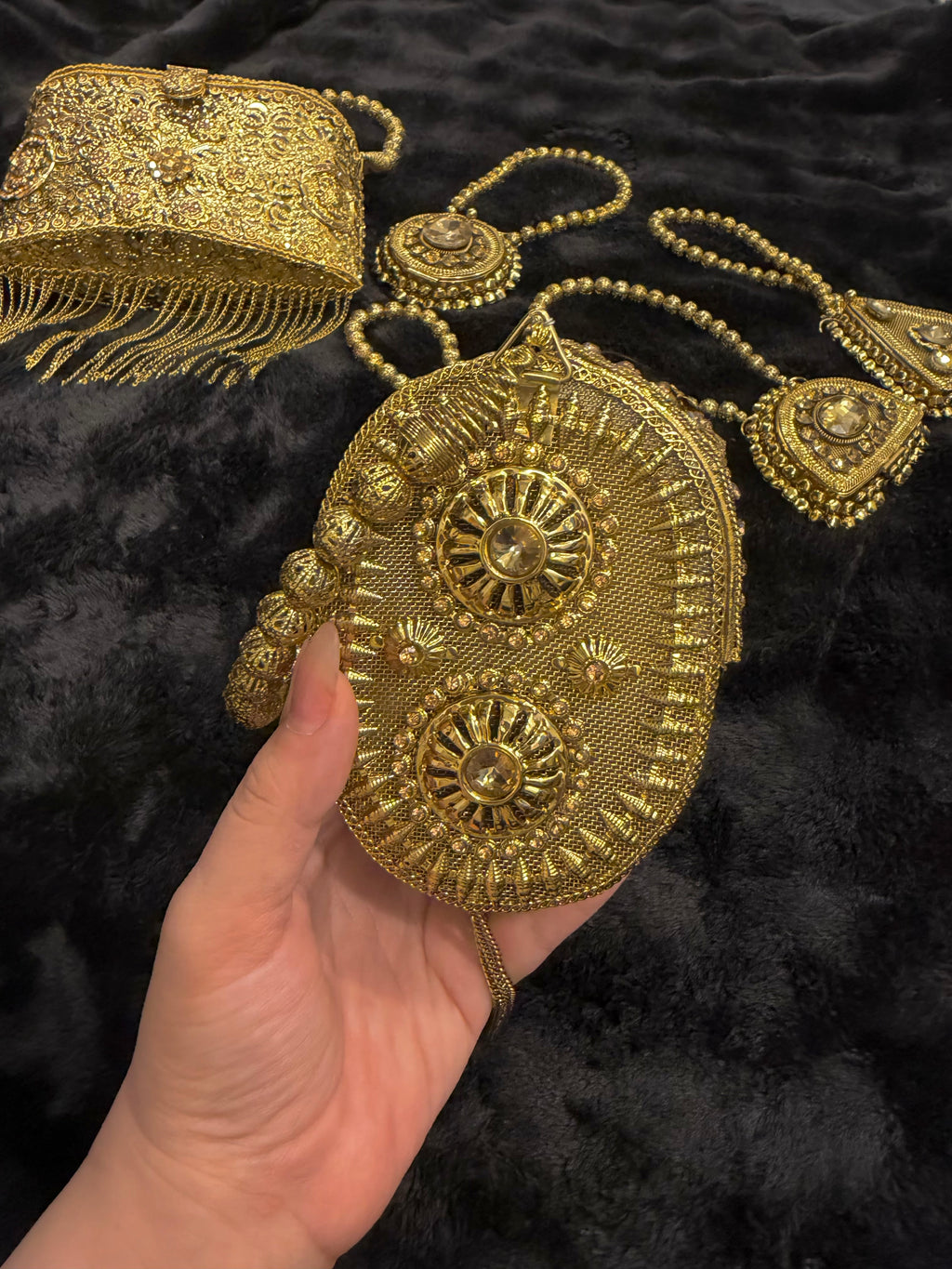 Royal Bloom Fringe Clutch