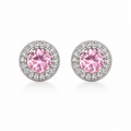 MINIMAL PINK ZIRCON EAR STUDS