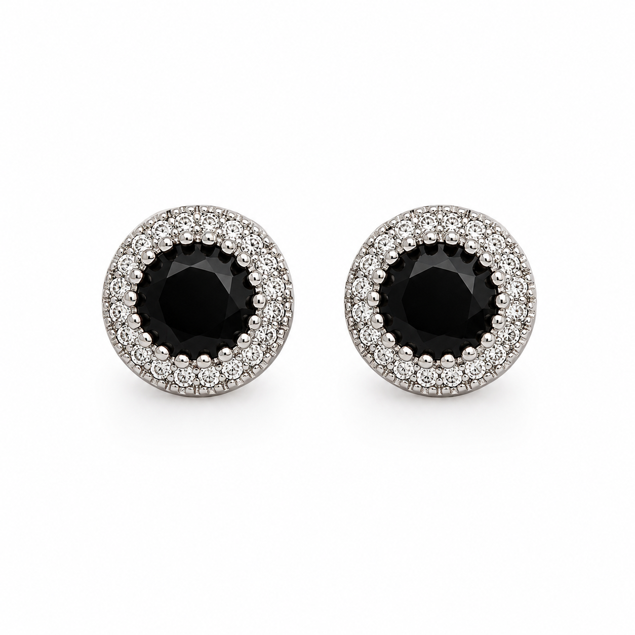 MINIMAL BLACK ZIRCON EAR STUDS