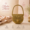 Vintage Gold Floral Indian Clutch