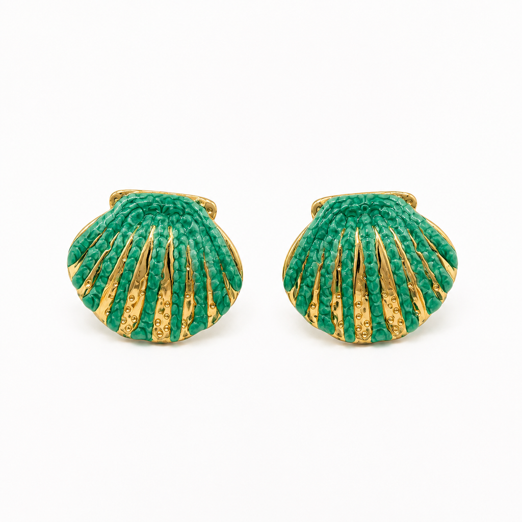 Ocean Breeze Shell Stud Earrings