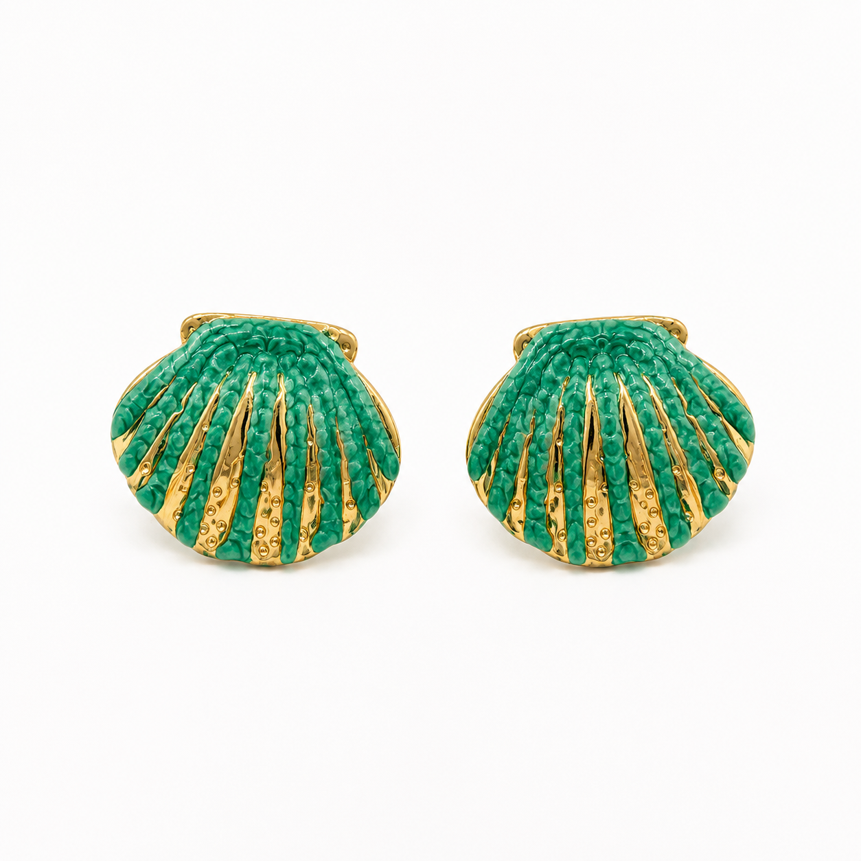 Ocean Breeze Shell Stud Earrings