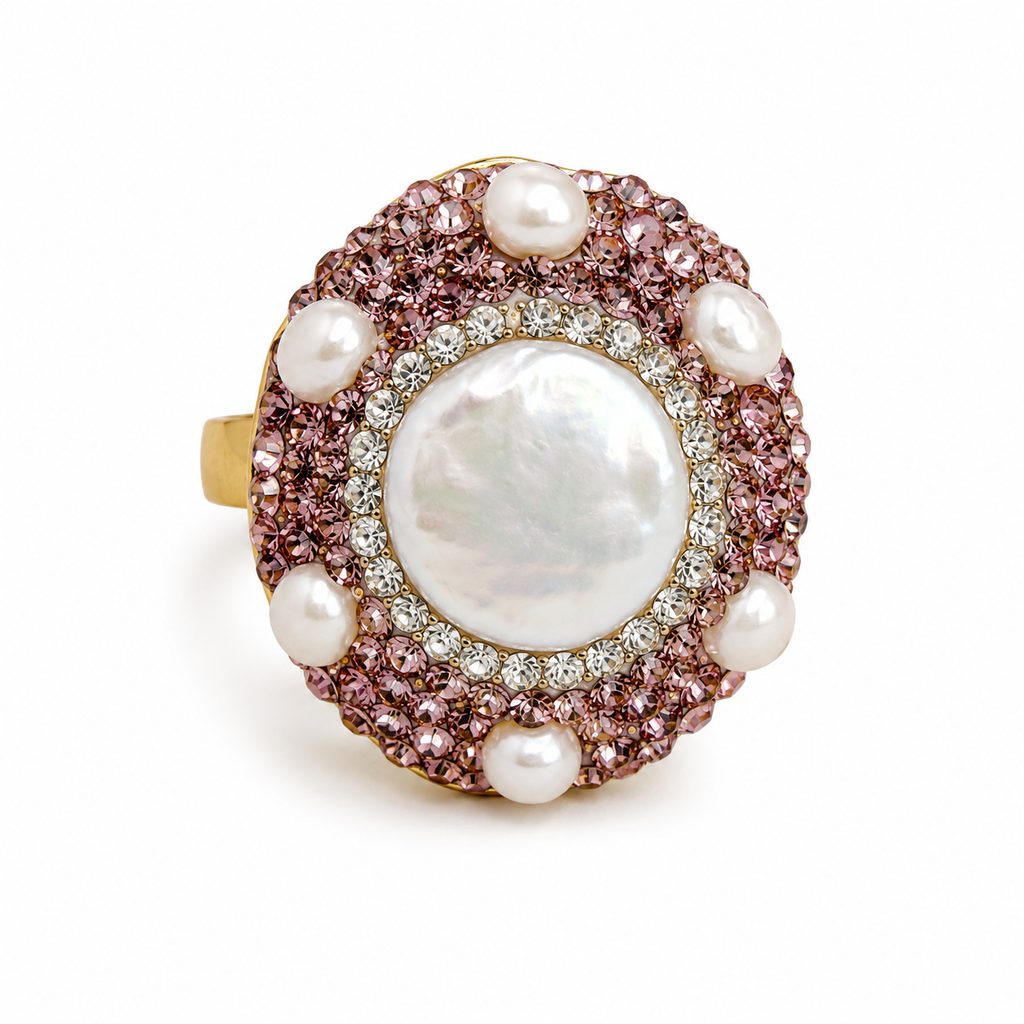 Pearl Blossom Statement Ring
