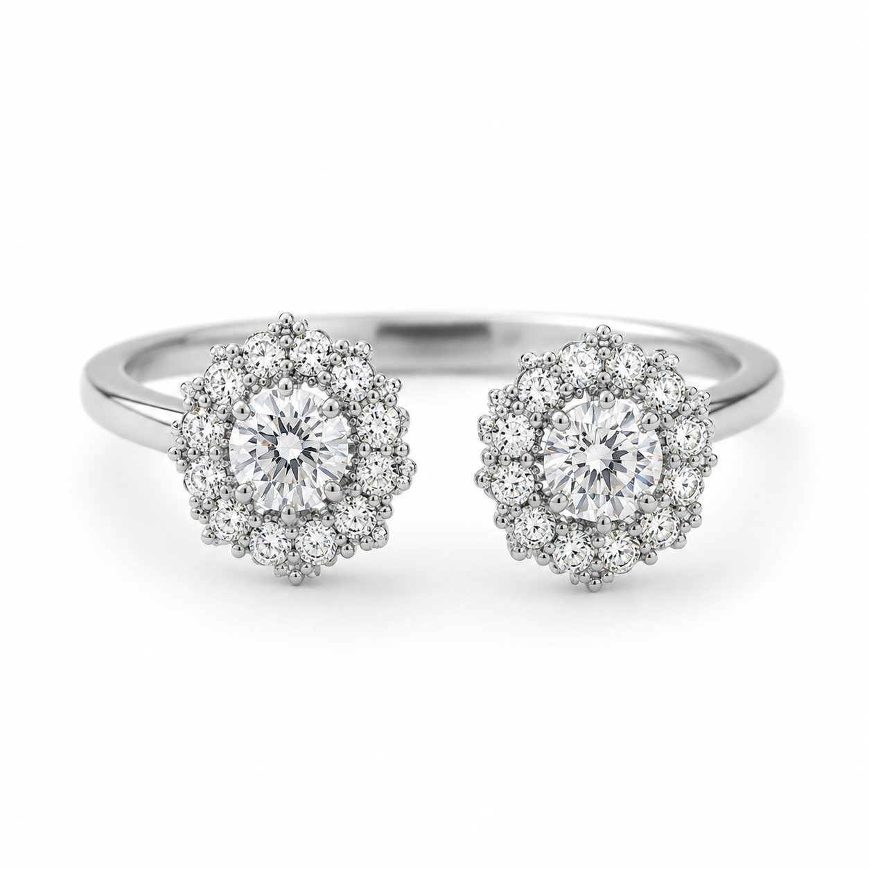 Double Flower zircon ring