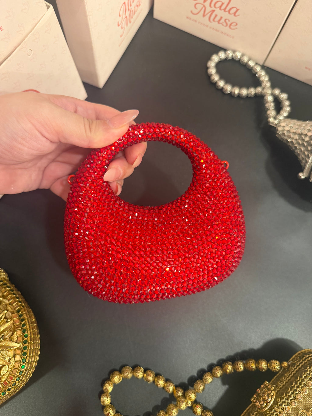 Ruby Crystal Evening Clutch