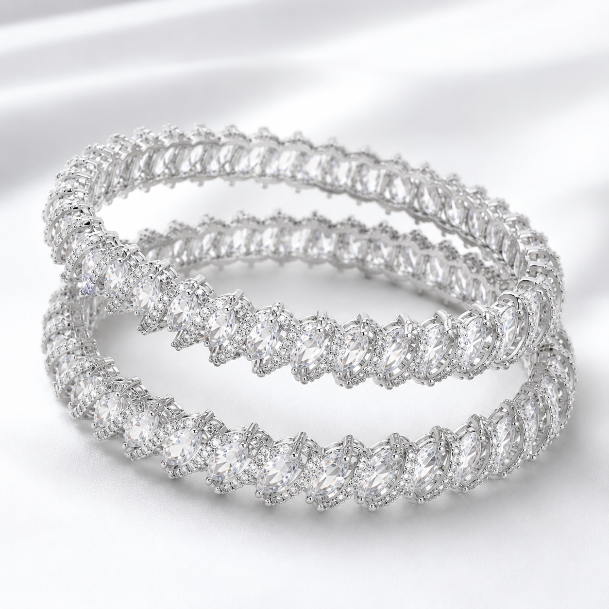 Marquise cut stones bangels