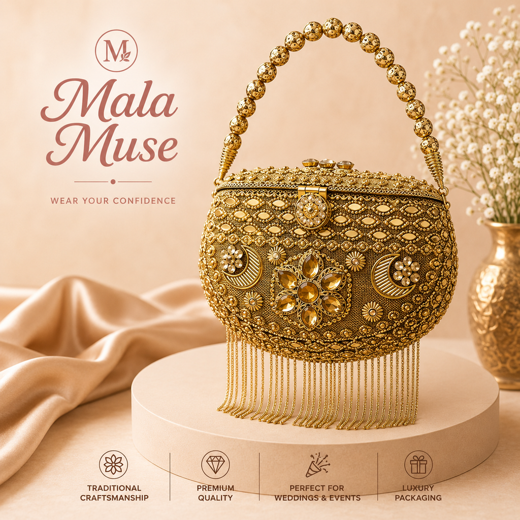 Celestial Luxe Gold Clutch