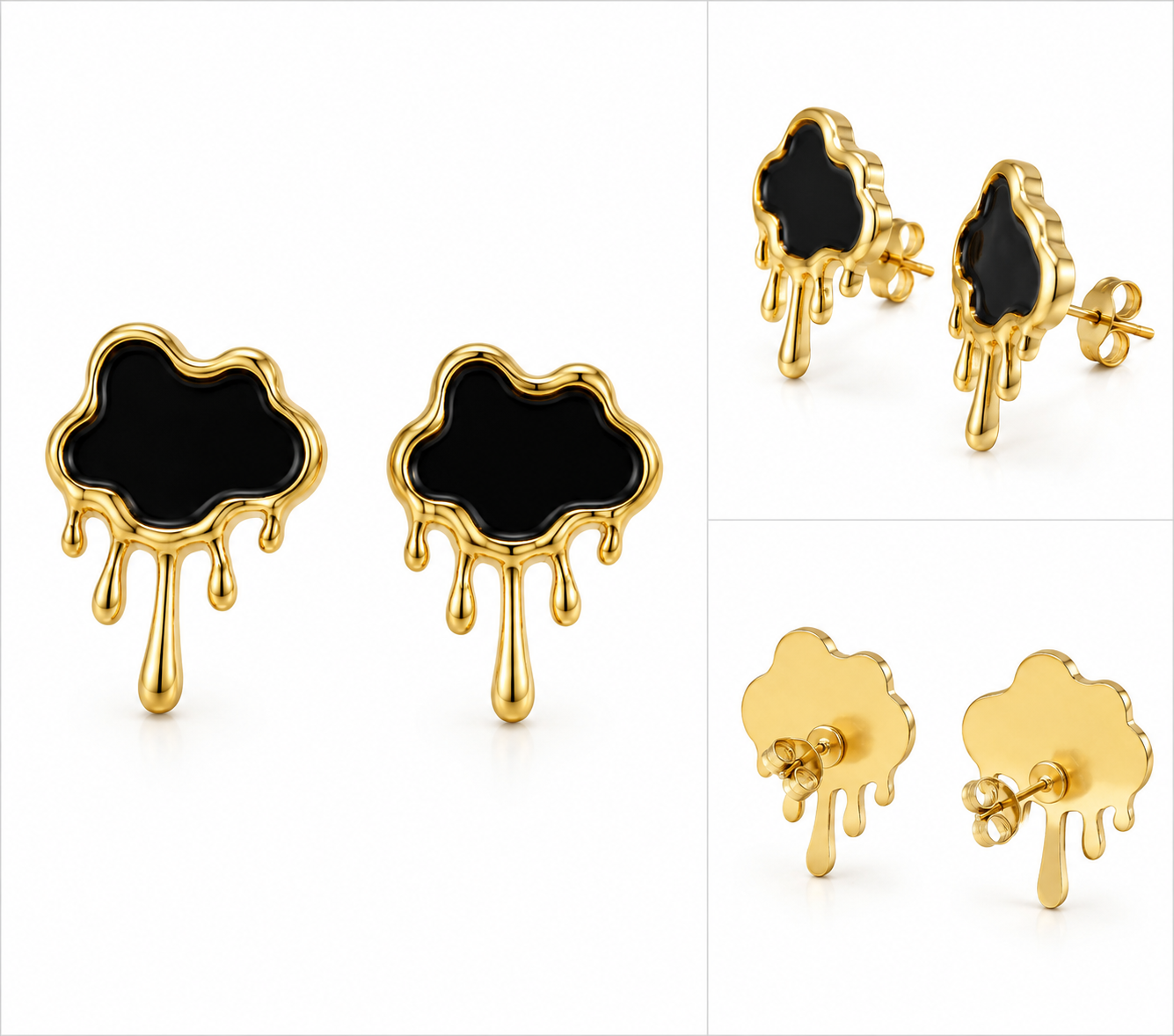 Mid night drip  ear studs
