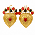 Handcrafted Royal Heart Earrings marjan stone