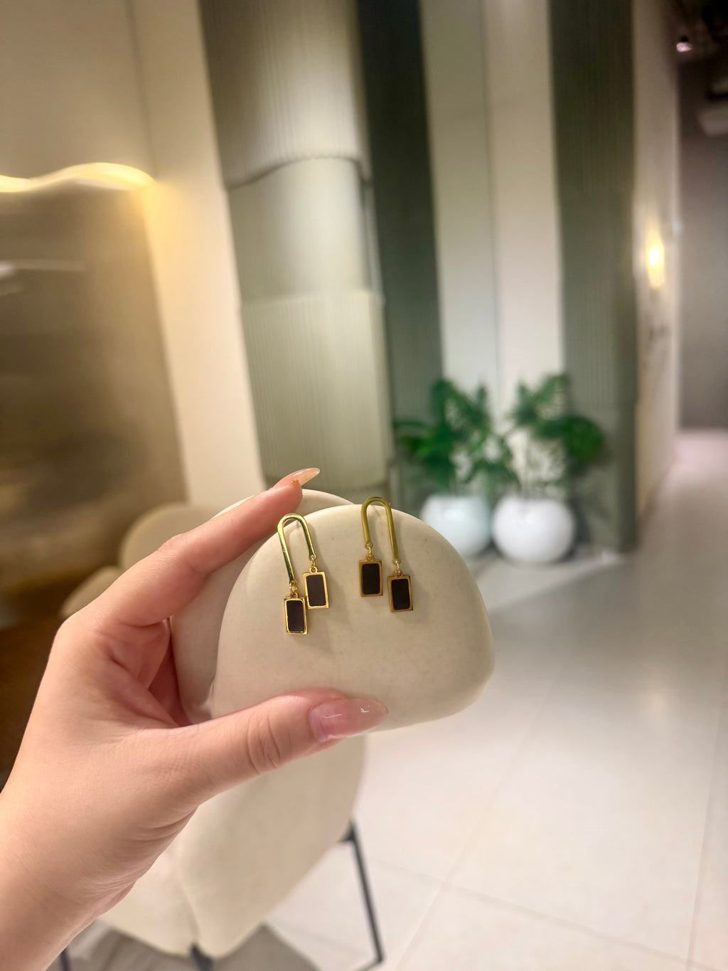 Noir Duo Drop Earrings