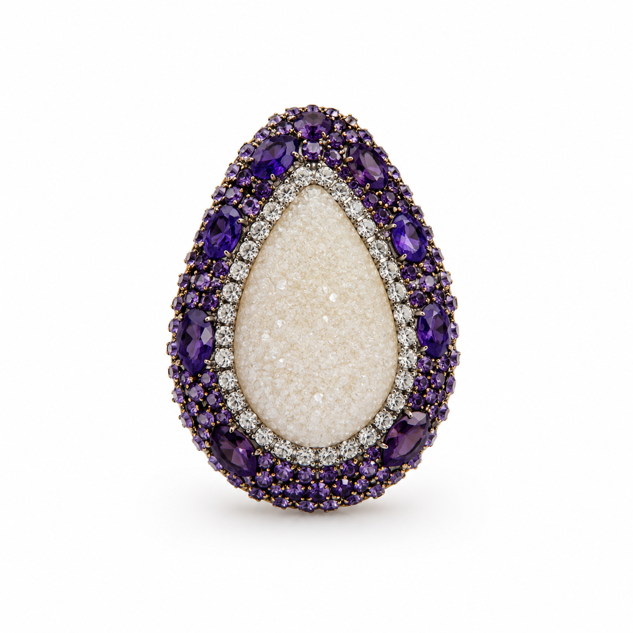 Purple Druzy Statement Ring