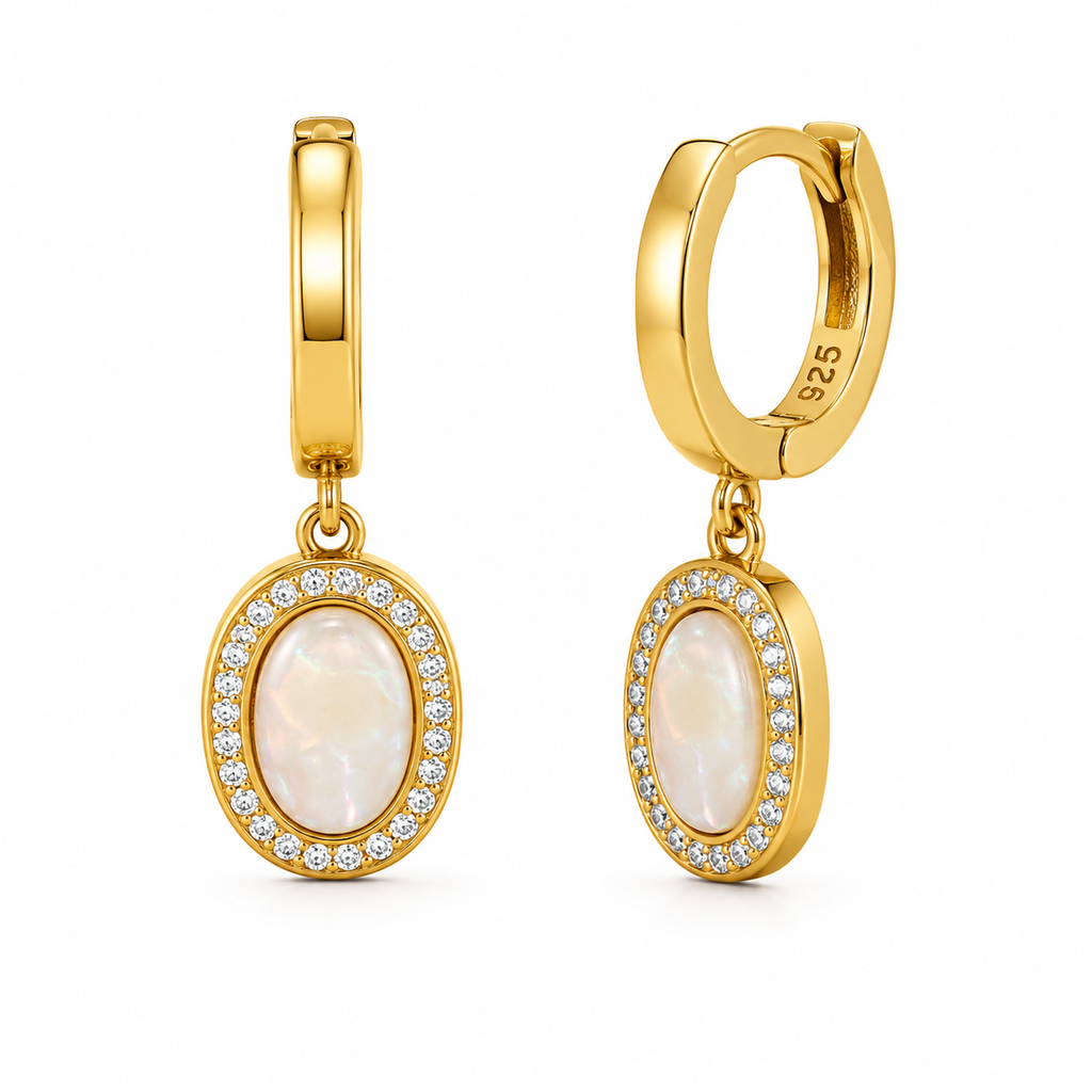 Mother of pearl oval earrings