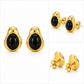 Black stone Earstuds