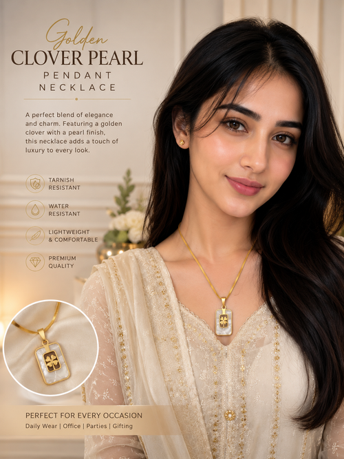Clover Pearl Pendant Necklace
