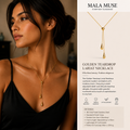 GOLDEN TEARDROP LARIAT NECKLACE