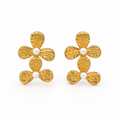Golden Blossom Pearl Earrings