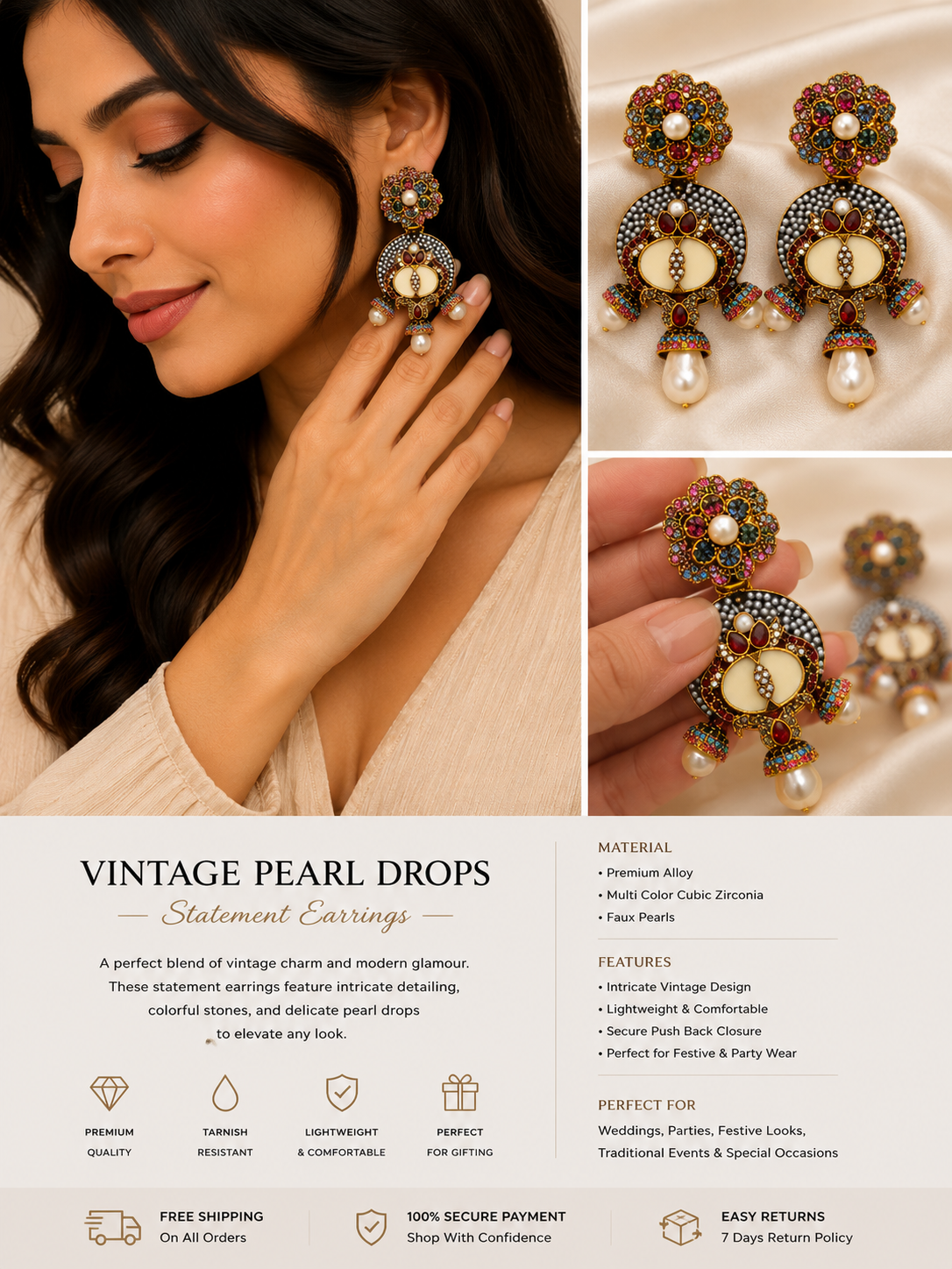Turkish Long festive Earrings