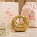 Golden Luxe knot Kundan clutch