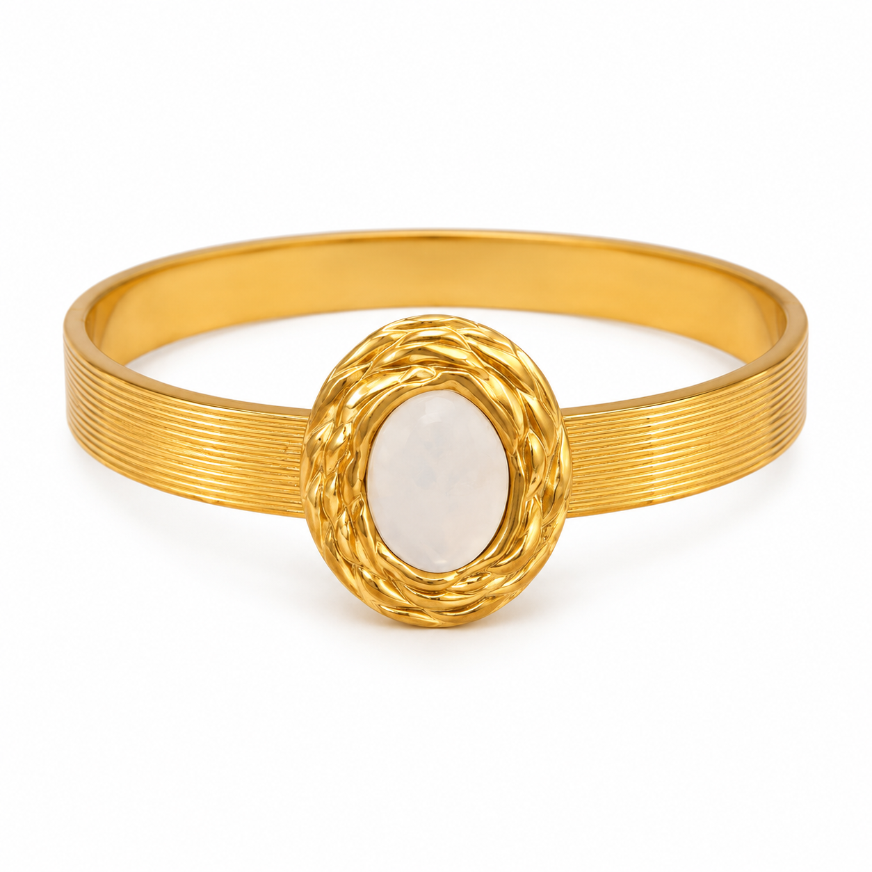 Mother of pearl stone bangle