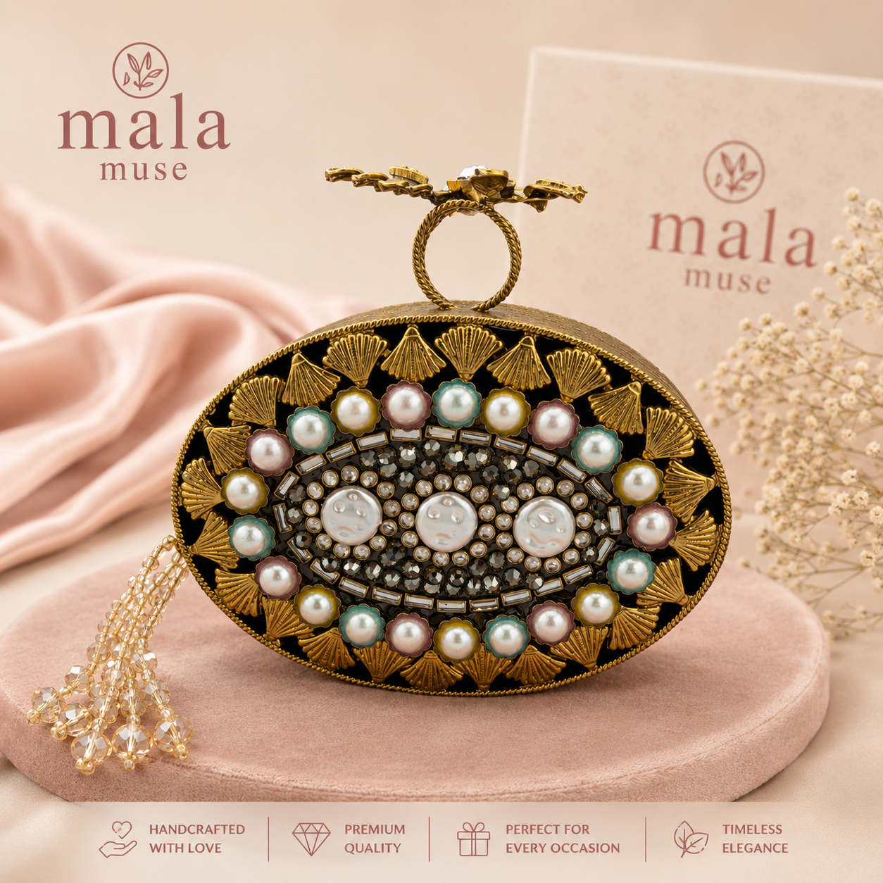 Turkish Pearl Bloom Clutch