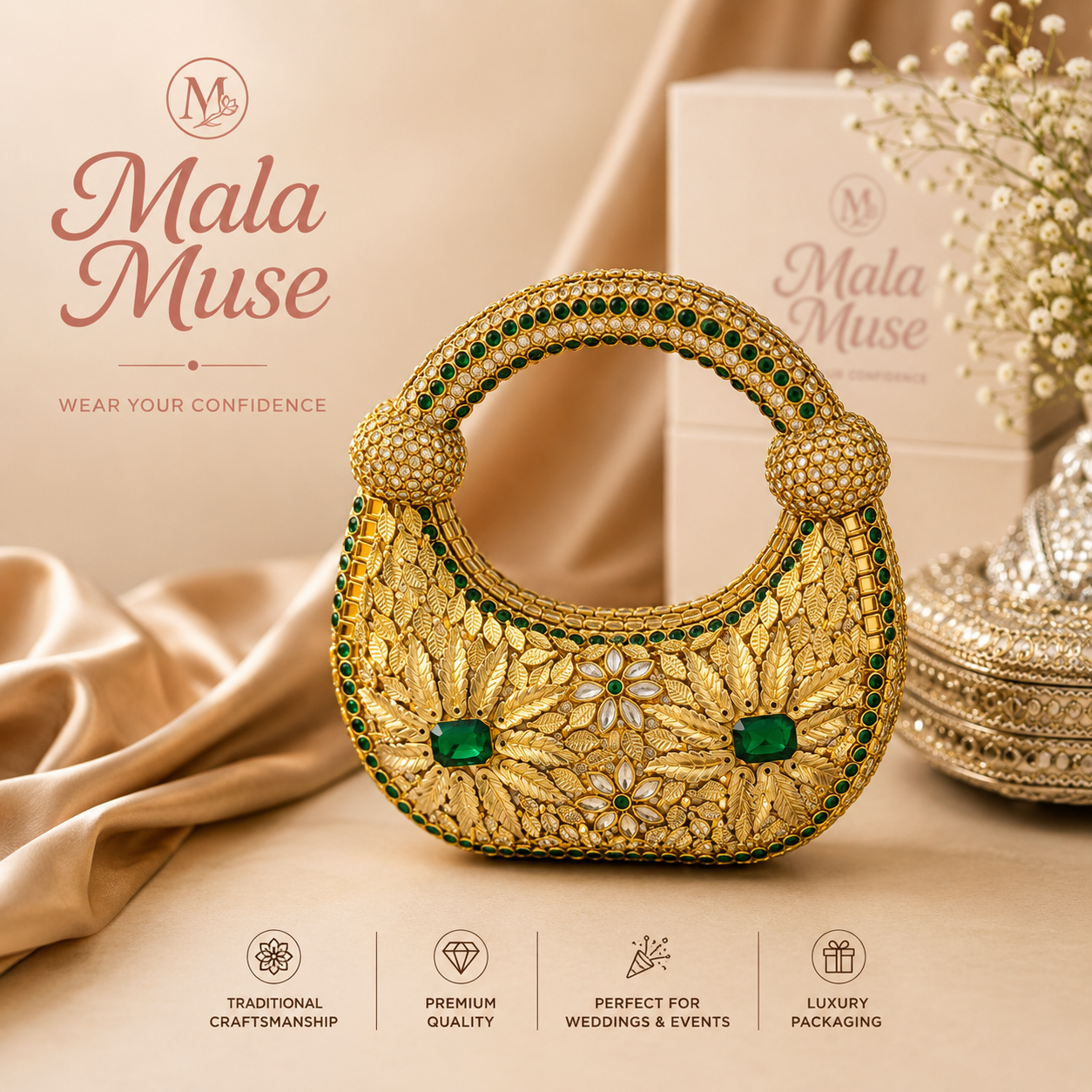Emerald Royale Crystal Clutch