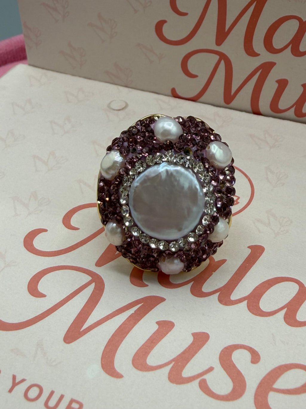 Pearl Blossom Statement Ring