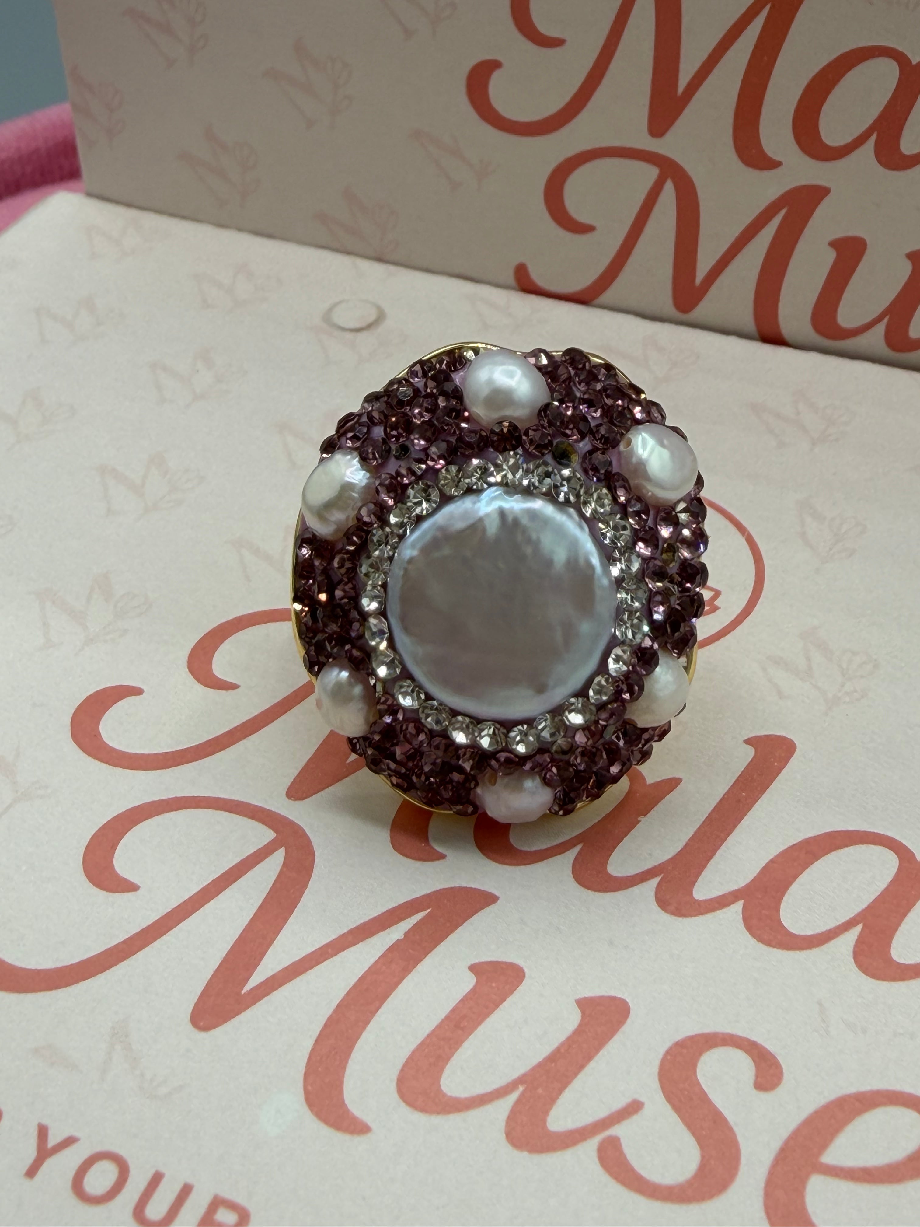 Pearl Blossom Statement Ring