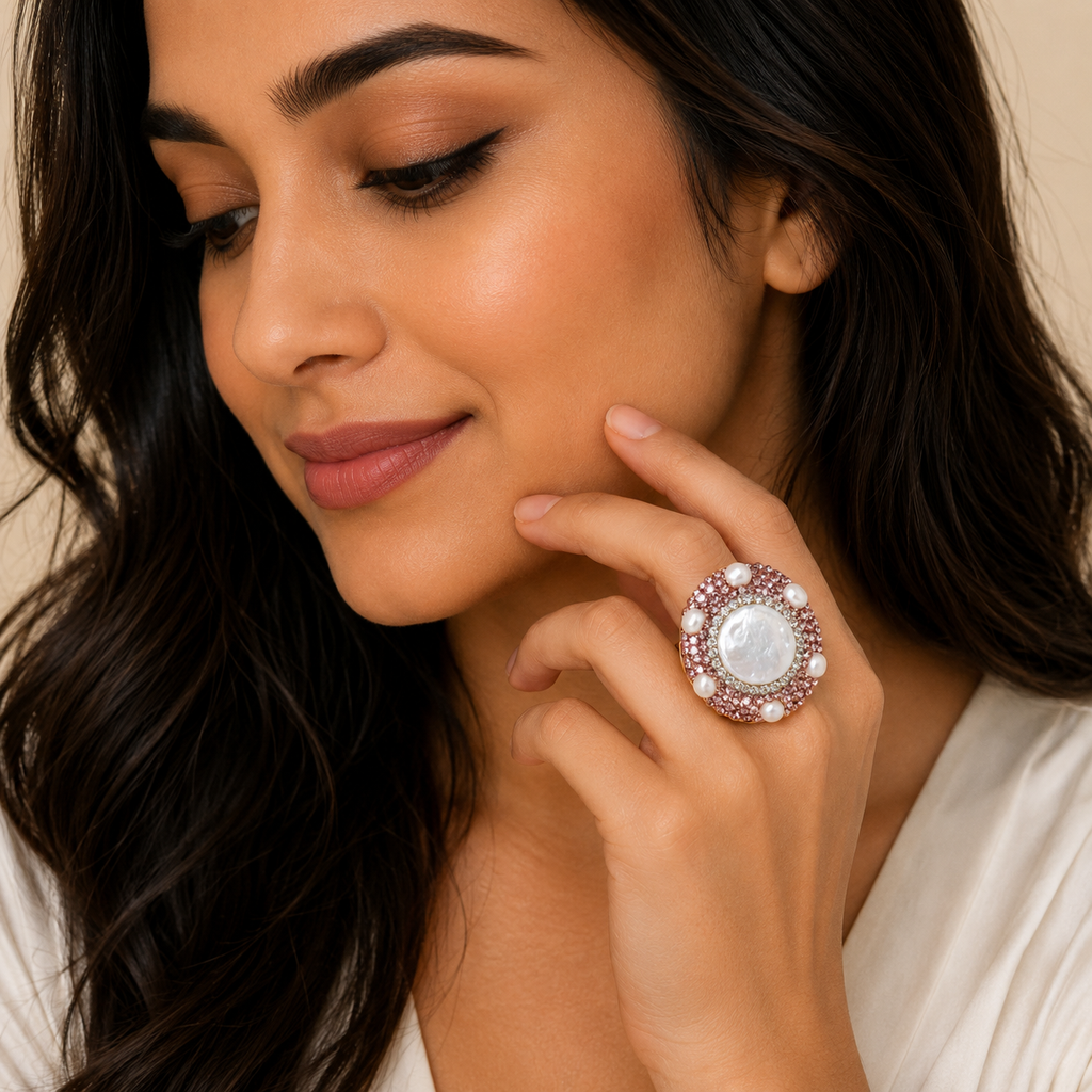 Pearl Blossom Statement Ring