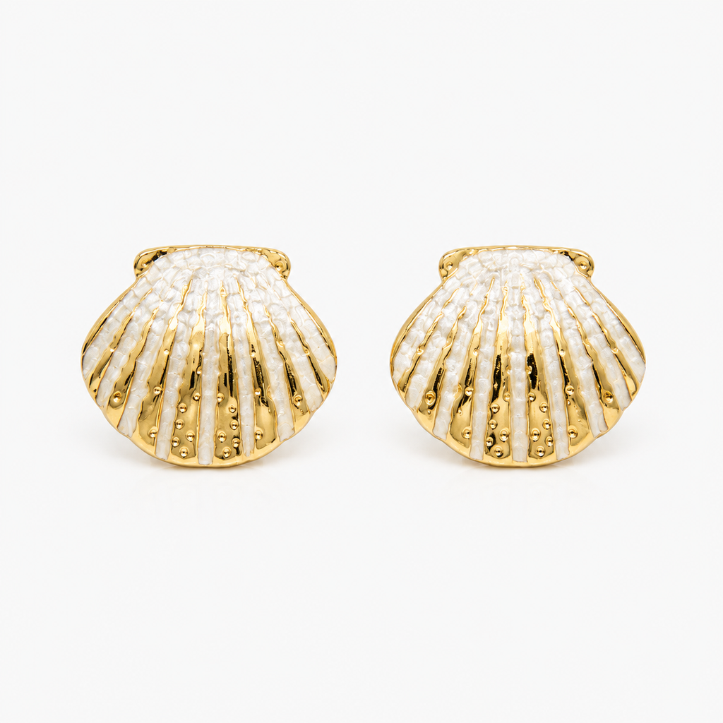 Pearl Shell Statement Stud earings