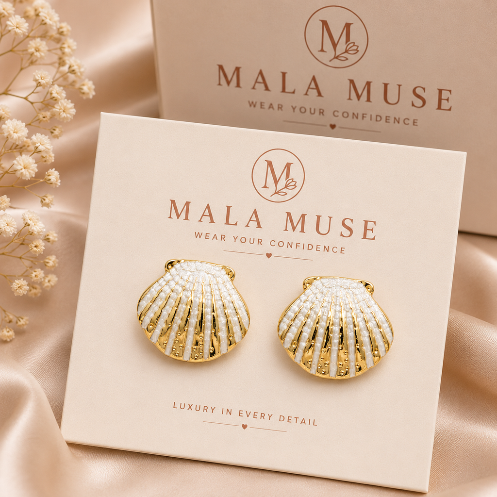 Pearl Shell Statement Stud earings