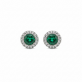 MINIMAL GREEN EMERALD ZIRCON EARSTUDS