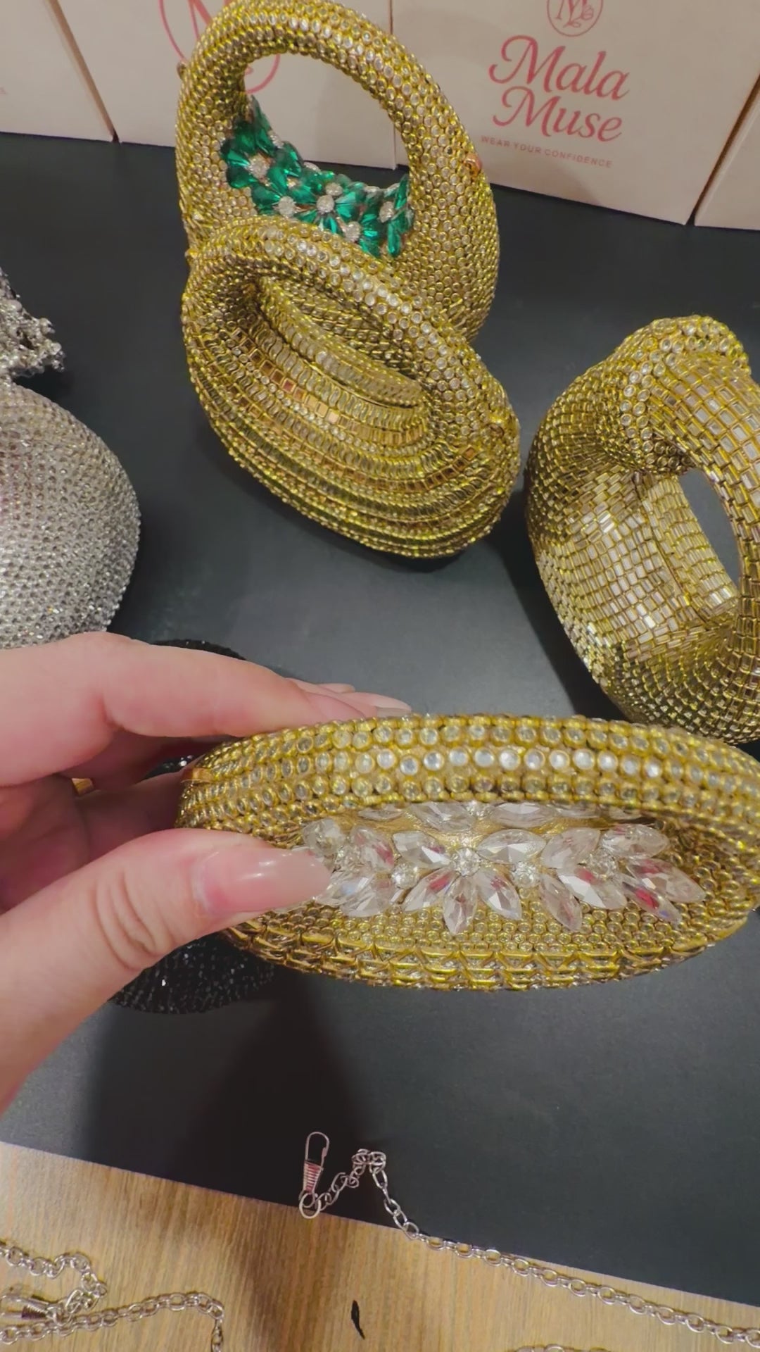Crystal Blossom Kundan Clutch