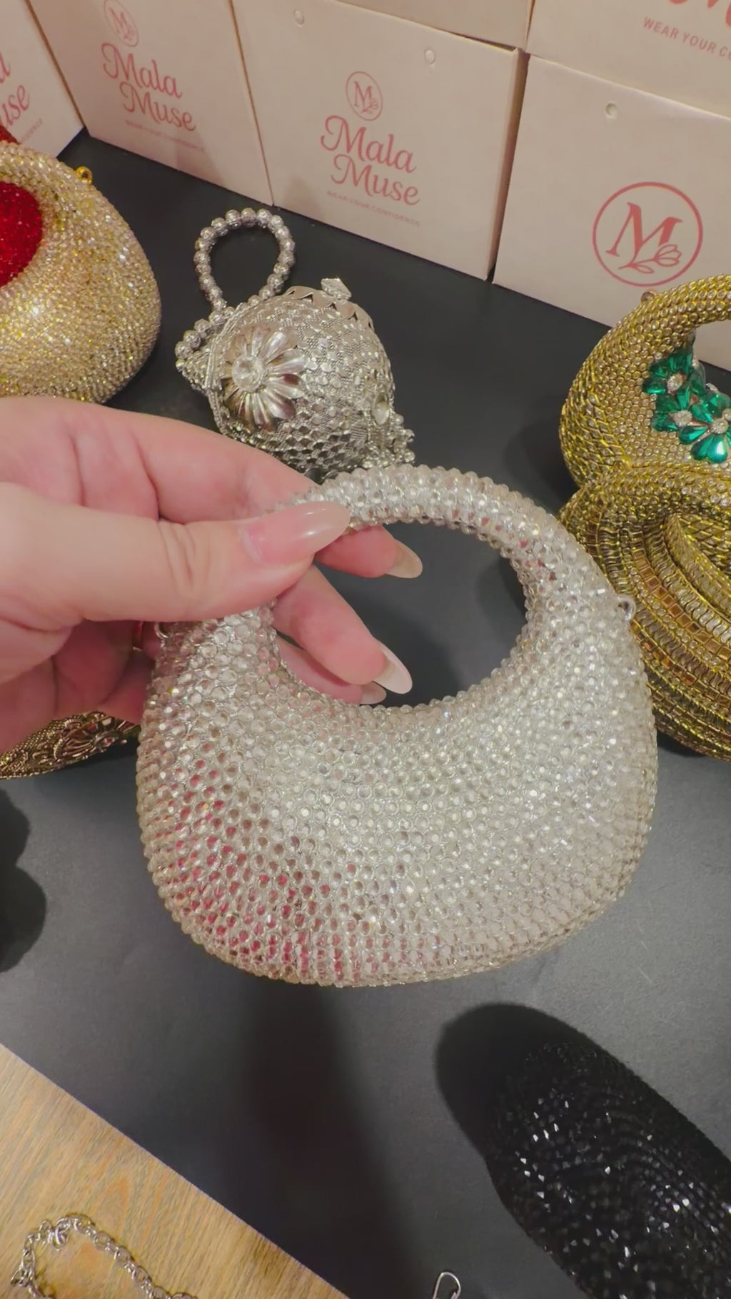 Silver Crystal Evening Clutch