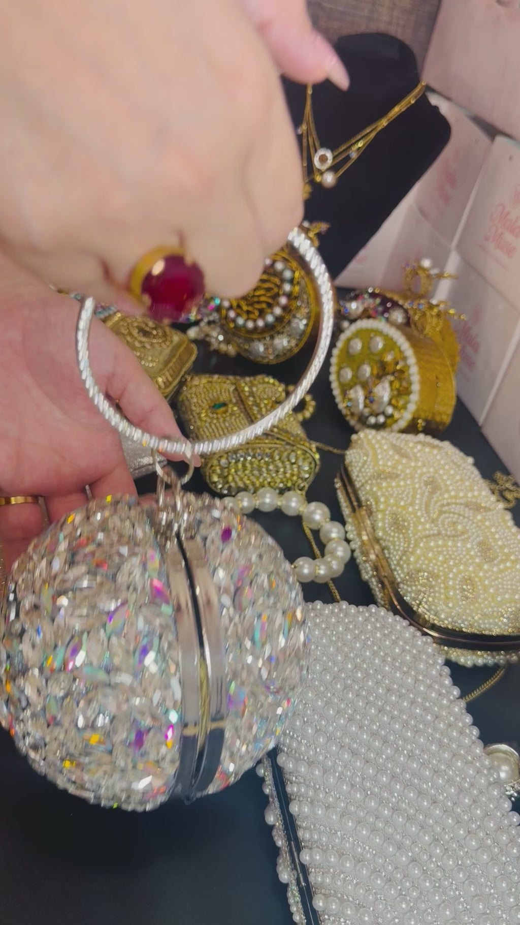 Crystal Bloom Sphere Clutch