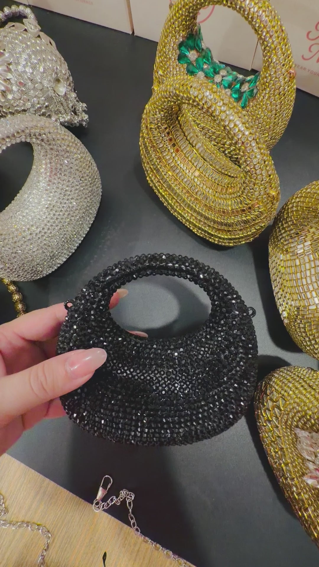 Midnight Crystal Clutch